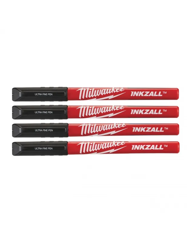 Pack de 4 Marqueurs noir à pointe fine INKZALL 48223164 - Milwaukee