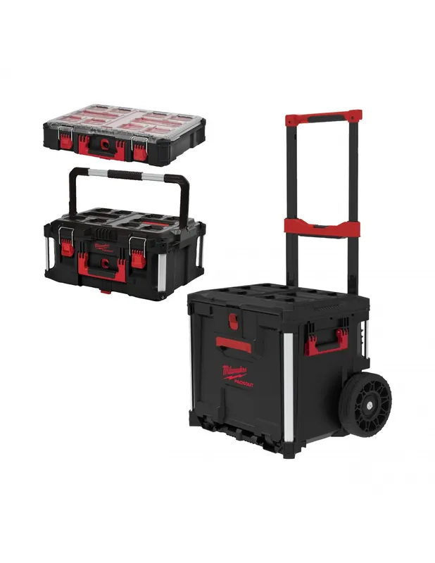 Ensemble 3 Pièces PACKOUT (Organiseur + Coffret large + Trolley avec tiroir 4932498984 - Milwaukee