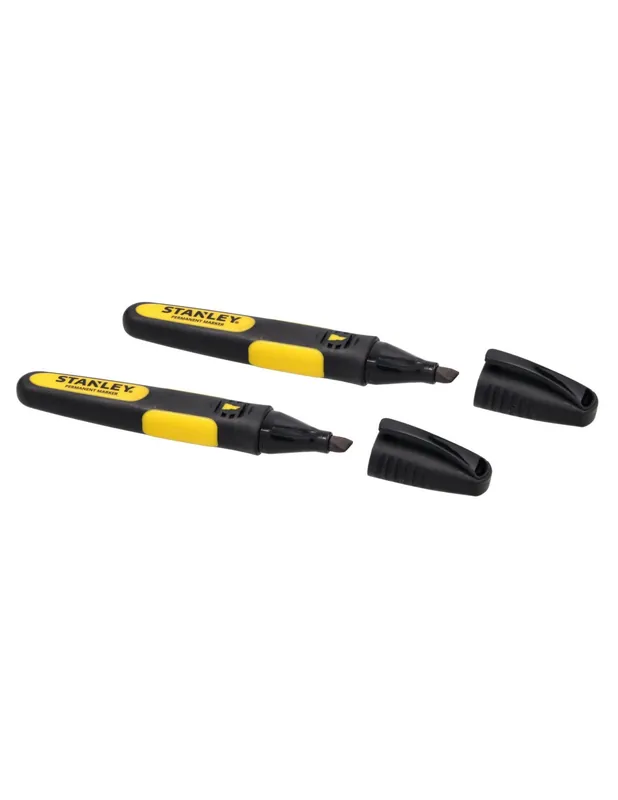 Pack de 2 Marqueur noir pointe large biseautée 0-47-314 - Stanley