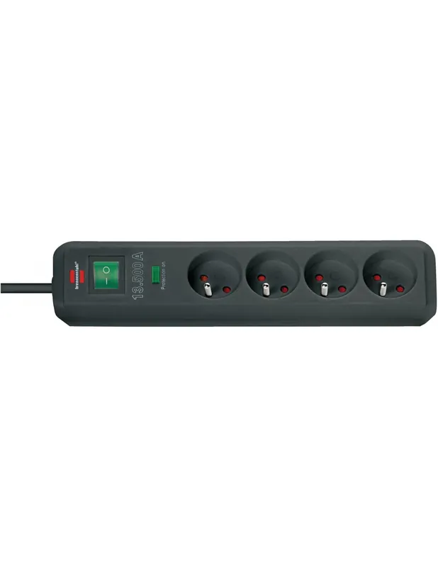 Multiprise 4 prises avec interrupteur et parasurtenseur 13500A 1,4 m H05VV-F 3G1,5 1159701 - Brennenstuhl