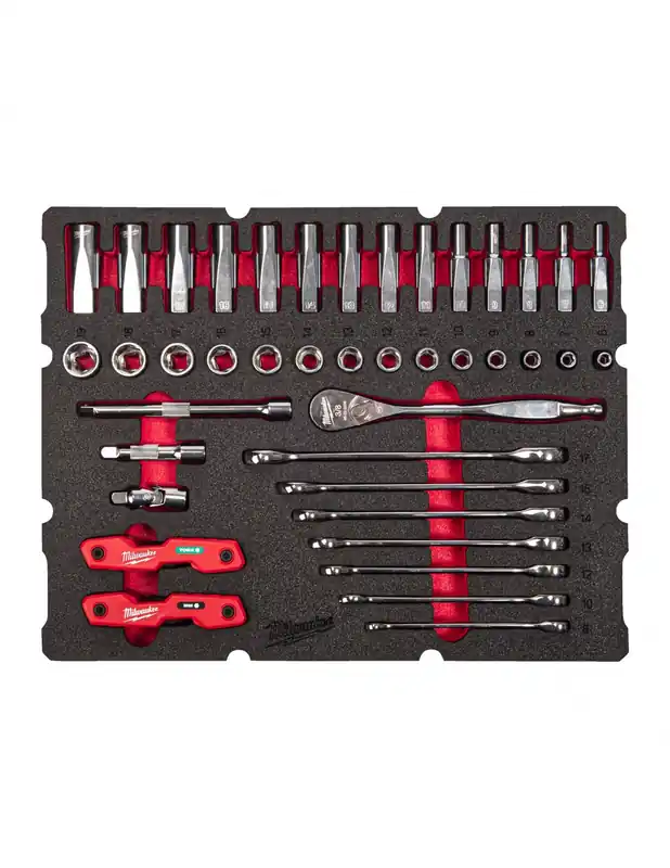 Module servante Set cliquet 3/8" 55 pièces PACKOUT 4932493640 - Milwaukee