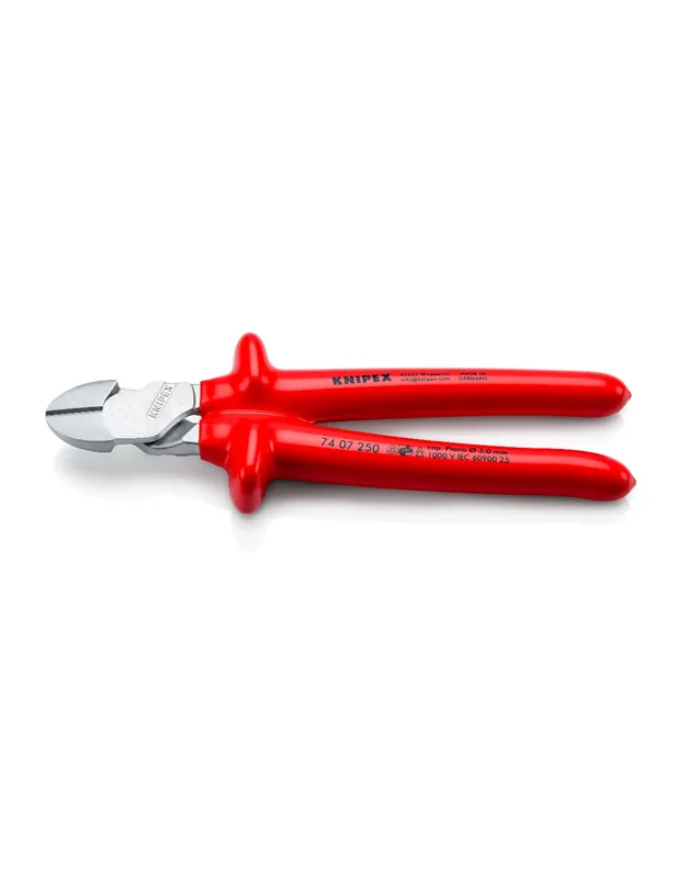 Pince coupante de côté à forte démultiplication 250 mm 74 07 250 - Knipex