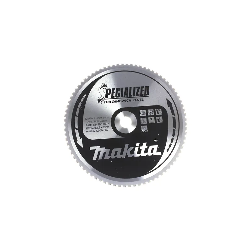 Makita Lame de scie circulaire "Specialized" ø355mm 80Dts pour panneaux Sandwichs B-33607