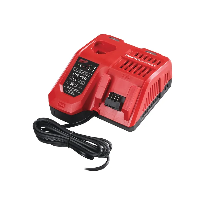 Milwaukee Chargeur de Batterie Rapide 18V & 12V M12-18 FC pour batterie M12 et M18 (4932451079)