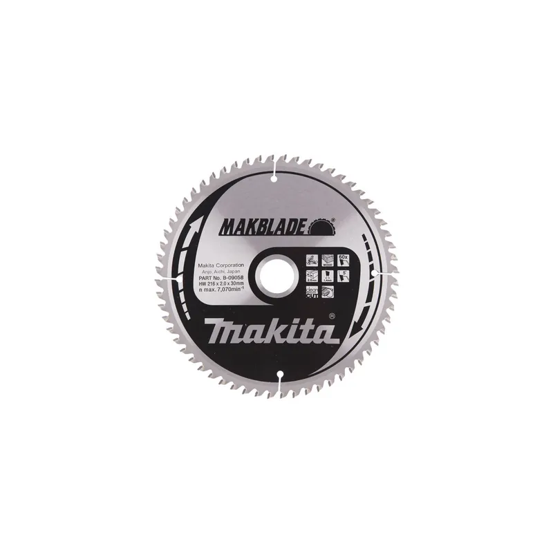 Makita Lame Bois de Scie circulaire ø216mm 60Dts (B-32839 - B-09058)
