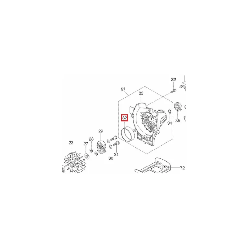 Dolmar DA00000402 Cloche d‘embrayage MS27U