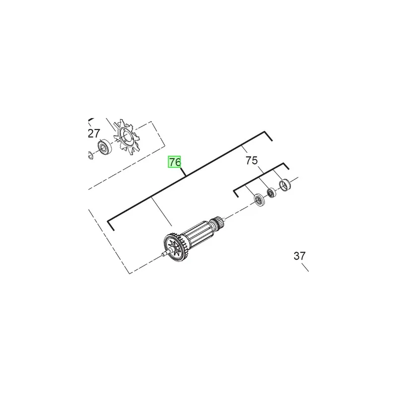 AEG Induit Meuleuse WS8-115, WS8-125, WS7-115 (4931453649)