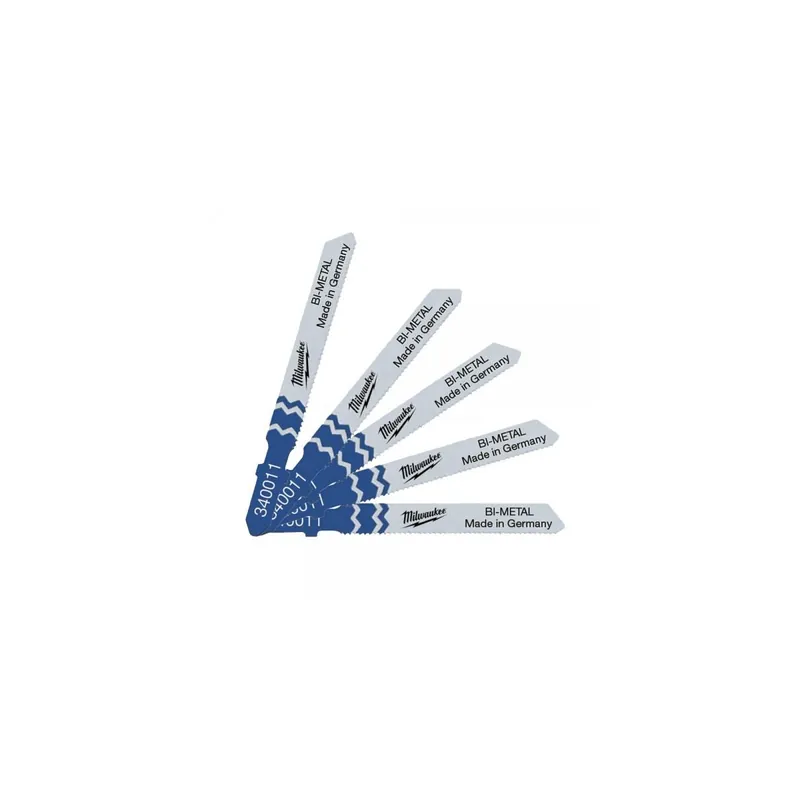 Milwaukee Set de 5 Lames 55mm Métal pour scie-sauteuse (4932340011)