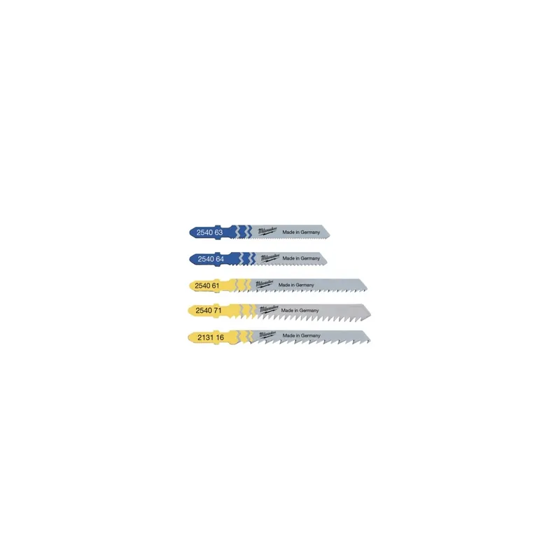 Milwaukee Set de 5 Lames Bois et Métal pour scie-sauteuse (4932345825)