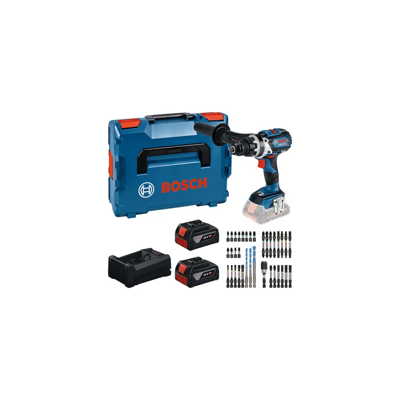 Bosch GSR 18V-110 C Perceuse, Visseuse 18V 2x5.0Ah avec coffret L-Boxx (0615A500E3)