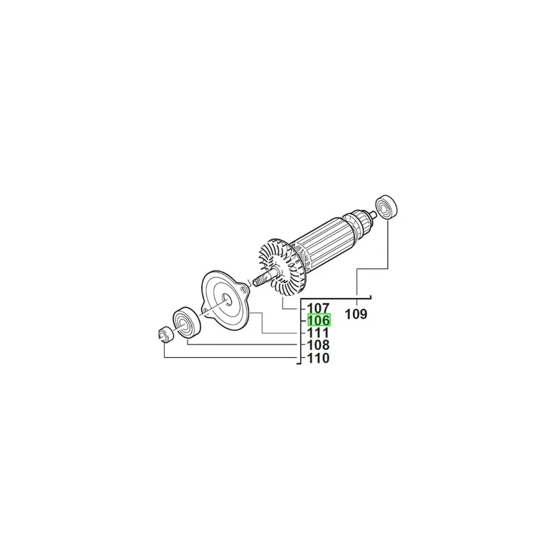 Milwaukee 4931442673 Induit perceuse PD2E24RS