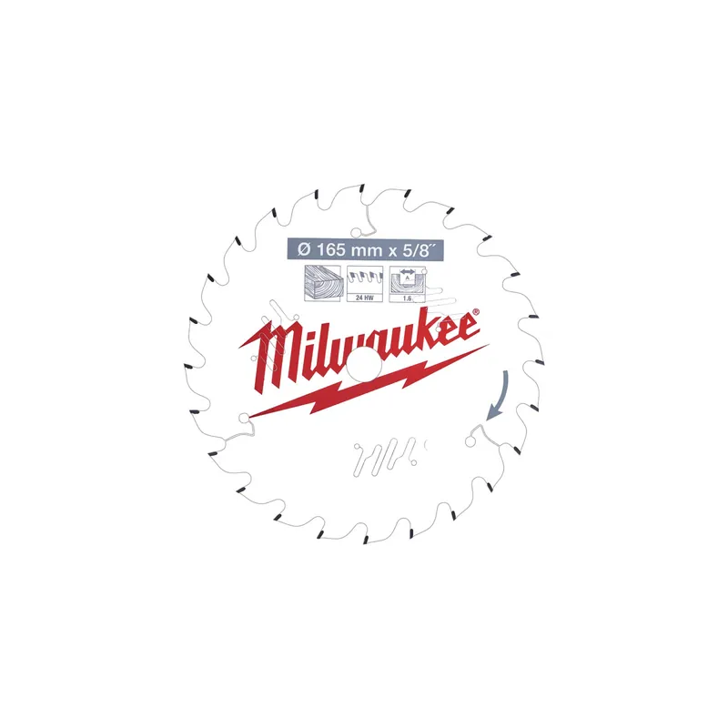 Milwaukee Lame de scie circulaire Bois Ø165x16x24Dts ATB (4932471311)