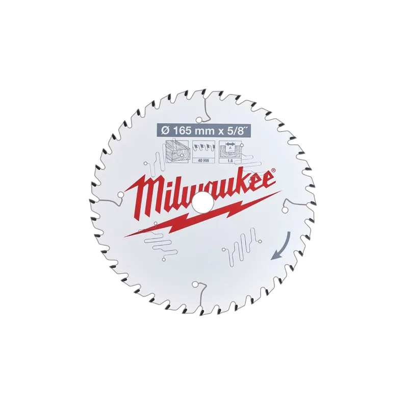 Milwaukee Lame de scie circulaire Bois Ø165x16x40Dts ATB (4932471312)