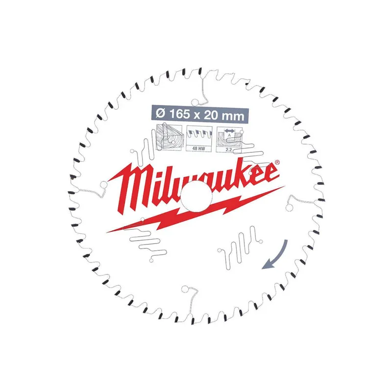 Milwaukee Lame de scie circulaire Bois Ø165x20x48Dts ATB (4932471295)
