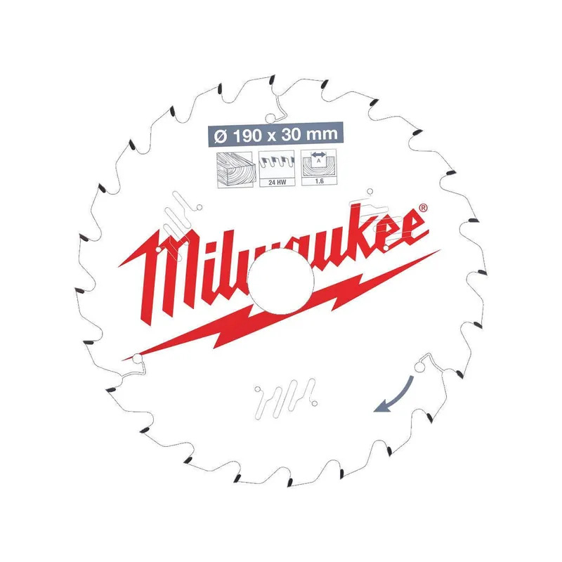 Milwaukee Lame de scie circulaire Bois Ø190x30x24Dts ATB (4932471300)