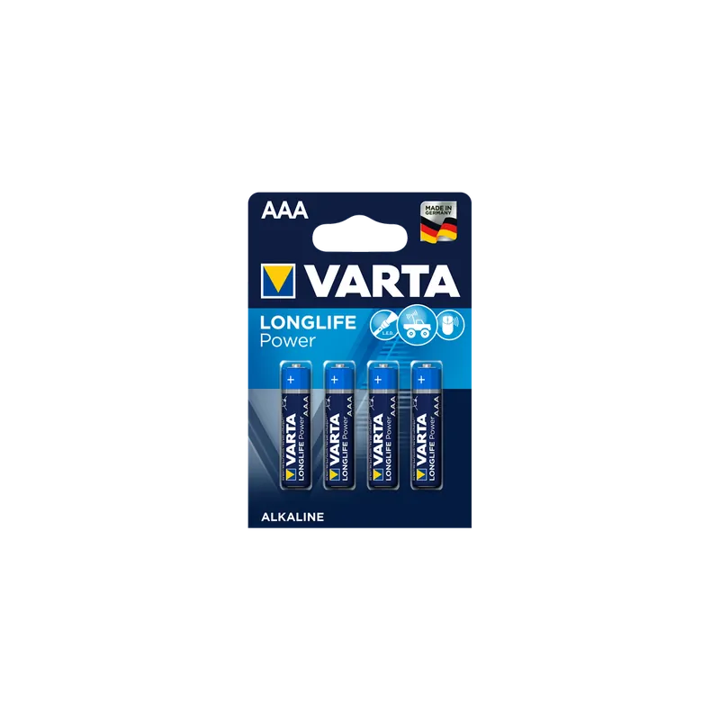 Varta 4x Piles Alcaline AAA LR03 Longlife Power (4903)