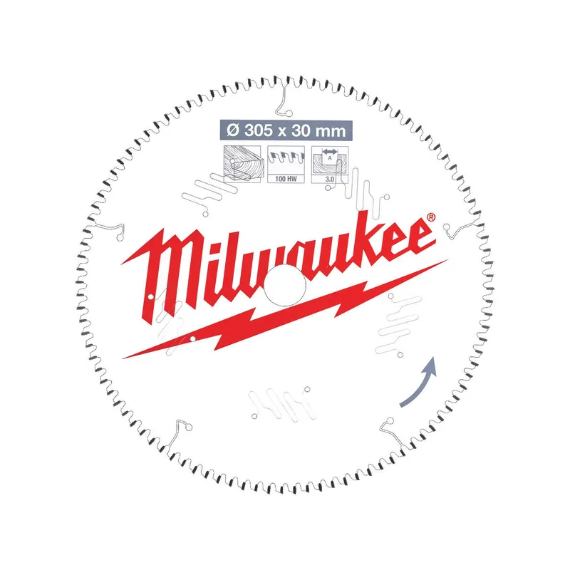 Milwaukee Lame de scie circulaire Bois Ø305x30x100Dts (4932471322)