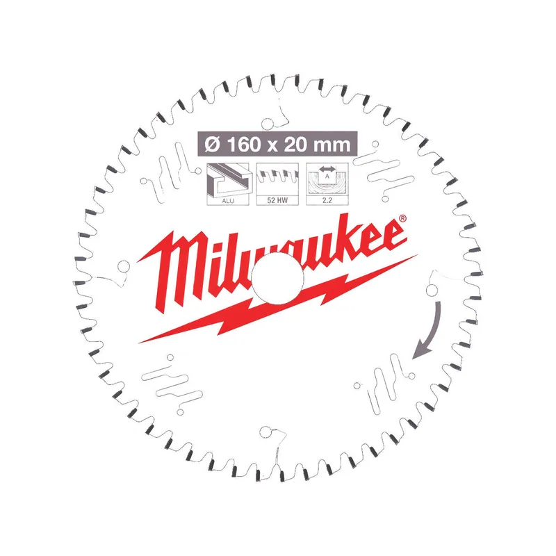Milwaukee Lame de scie circulaire Alu Ø165x20x52Dts TF (4932471292)