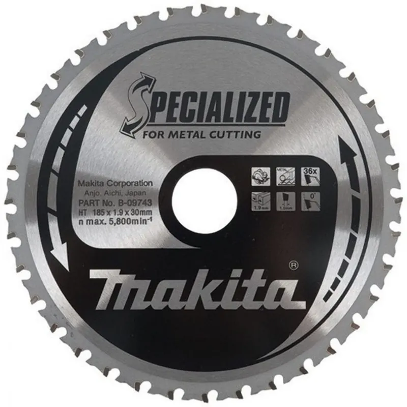 Makita Lame métal de scie circulaire ø185mm 36Dts ‘‘Specialized‘‘ (B-09743 - B-33417)