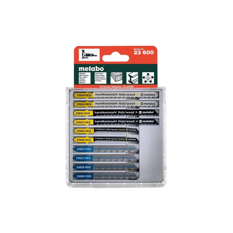 Metabo Assortiment de 10 lames de scie sauteuse bois et métal (623600000)