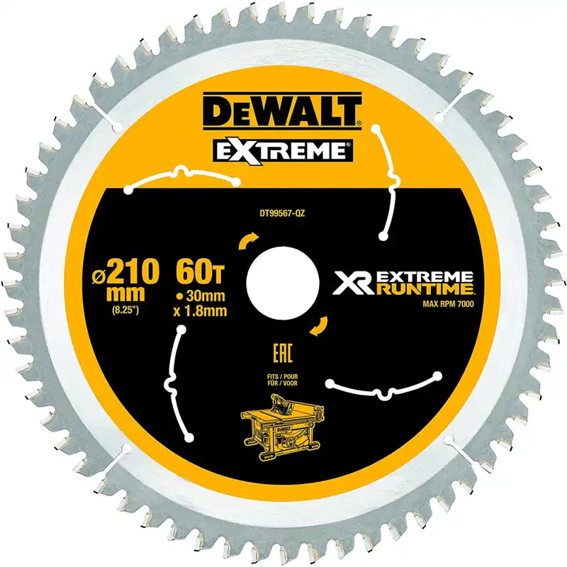 DeWALT Lame de scie circulaire ø210x30 60 Dents "Extrême Runtime" DT99567-QZ