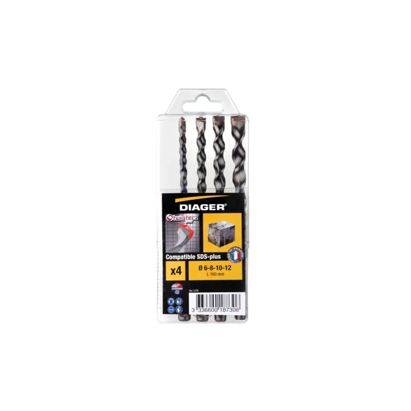 Diager Coffrets de x5 forets béton SDS-plus Twister PLUS (127B)