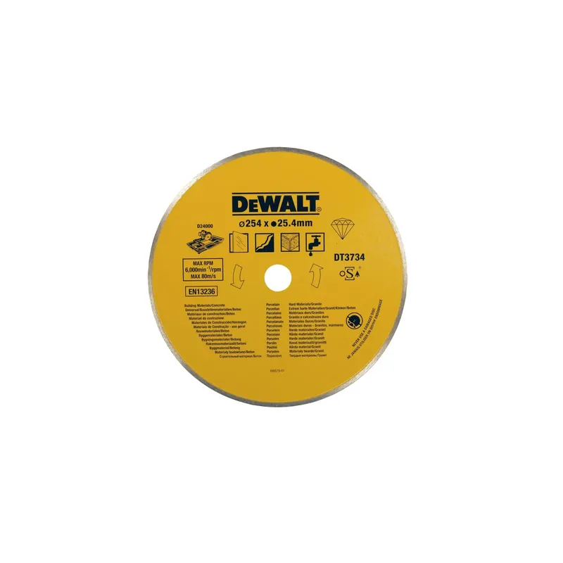 DeWalt Disque diamant ø250mm pour les matériaux de construction (DT3734-XJ)