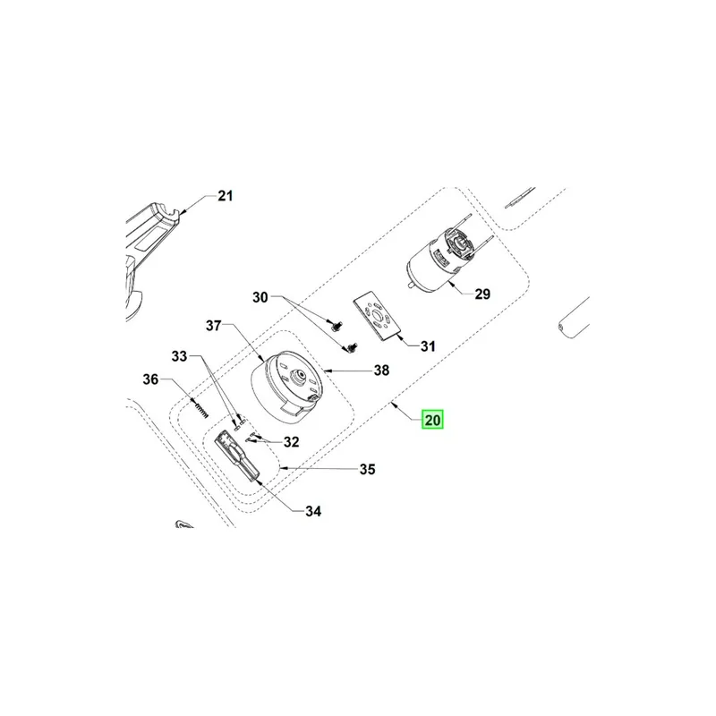 Ryobi Kit moteur de débroussailleuse 18V RLT1825LI, OLT1825, RLT1825LL13, OLT1825M (5131034665)