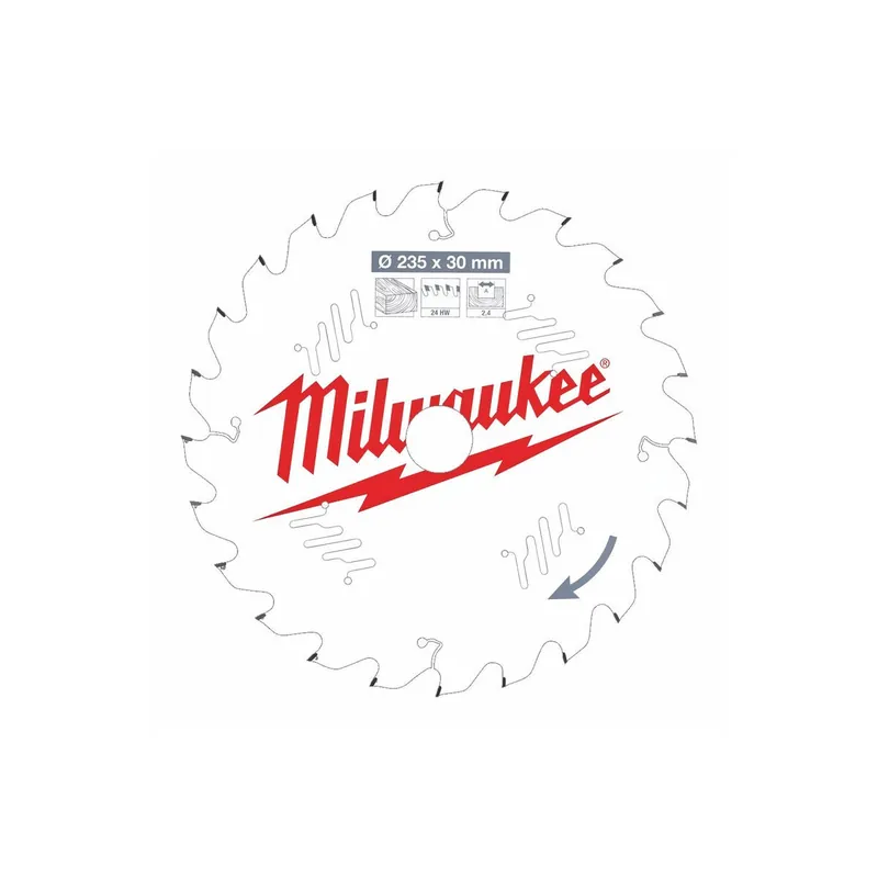 Milwaukee Lame de scie circulaire Bois Ø235x30x24Dts (4932471305)