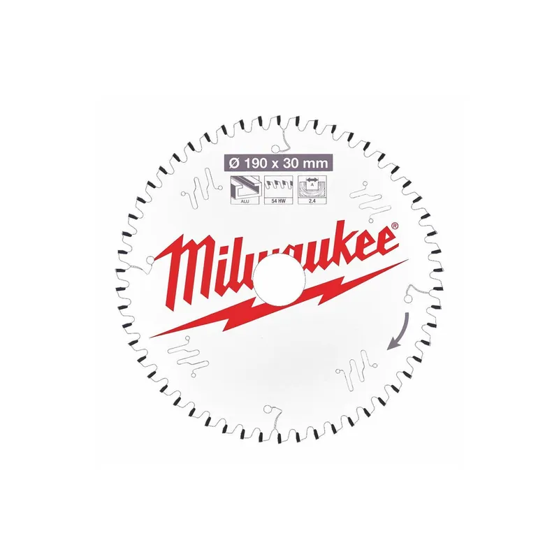Milwaukee Lame de scie circulaire Bois & Alu Ø190x30x54Dts TF (4932471303)