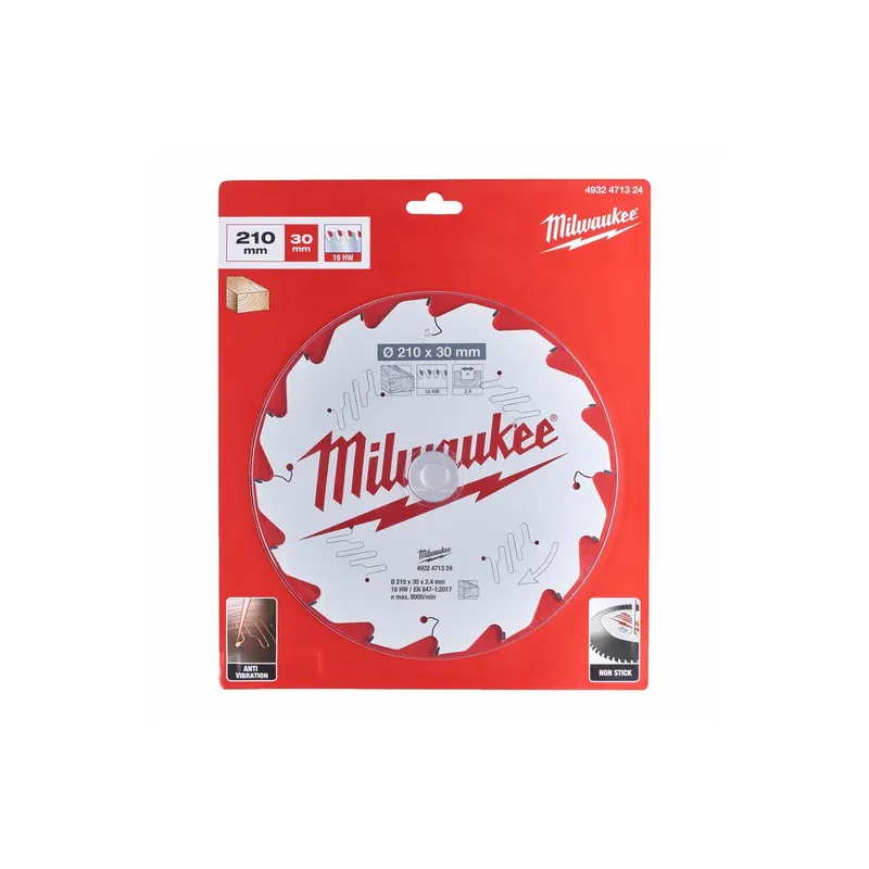 Milwaukee Lame de scie circulaire Bois Ø210x30x16Dts ATB (4932471324)