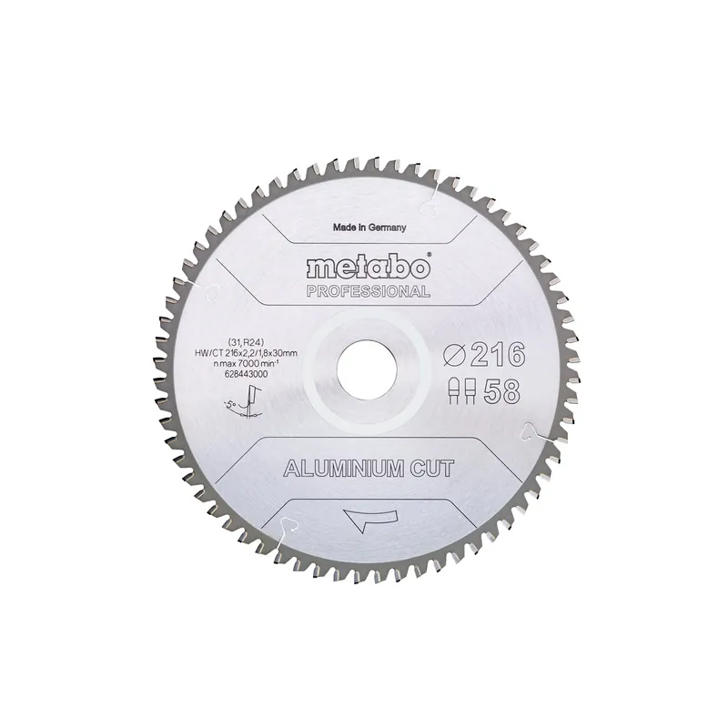 Metabo Lame de scie circulaire Aluminium ø254x30x2 72Dts «ALUMINIUM CUT» (628447000)