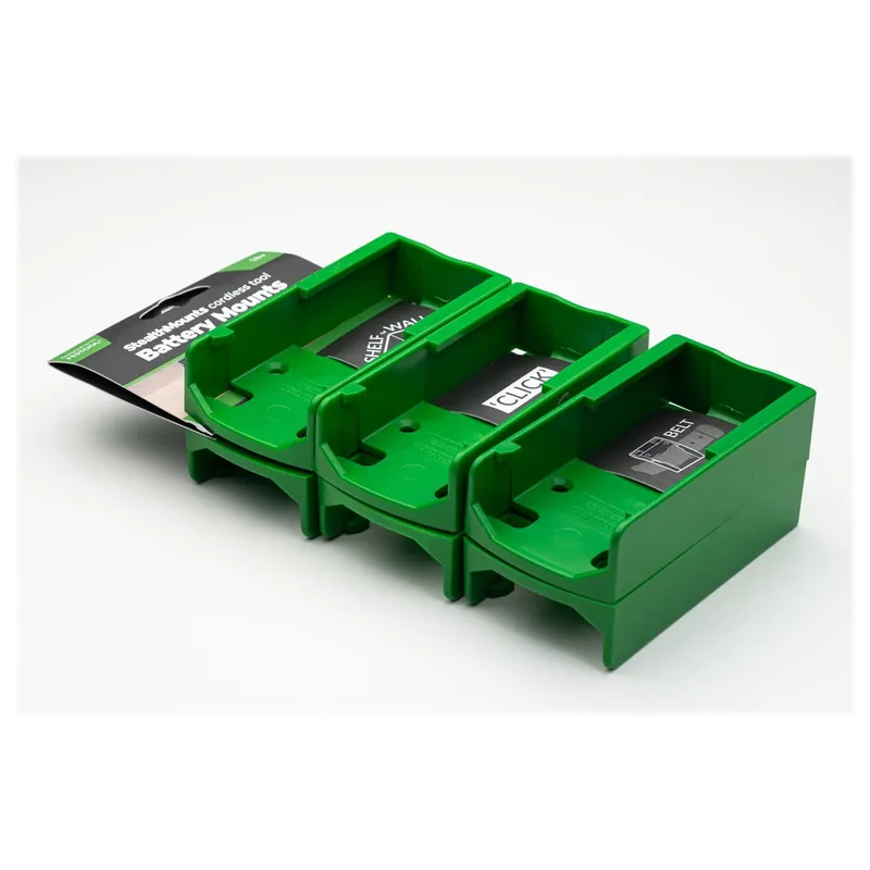StealthMounts Supports de batterie Festool 18v 6-pack VERT BM-FT18-GRN-6