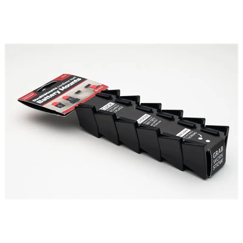 StealthMounts Supports de batteries Milwaukee 12v 6-pack NOIR BM-MW12-BLK-6