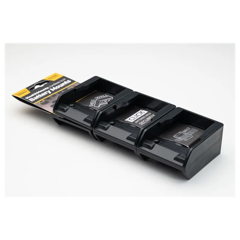StealthMounts Supports de batteries DeWalt 18V & 54V 6-pack NOIR BM-DW20-6