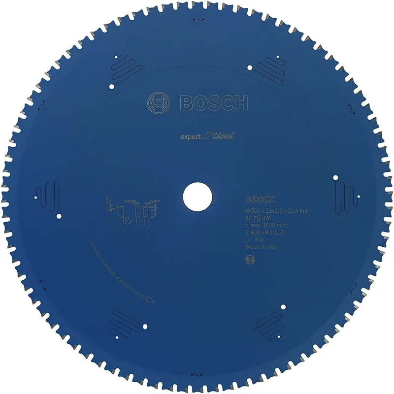 Bosch Lame de scie circulaire métal expert pour acier Ø355x25.4x2.6 80Dts (2608643062)