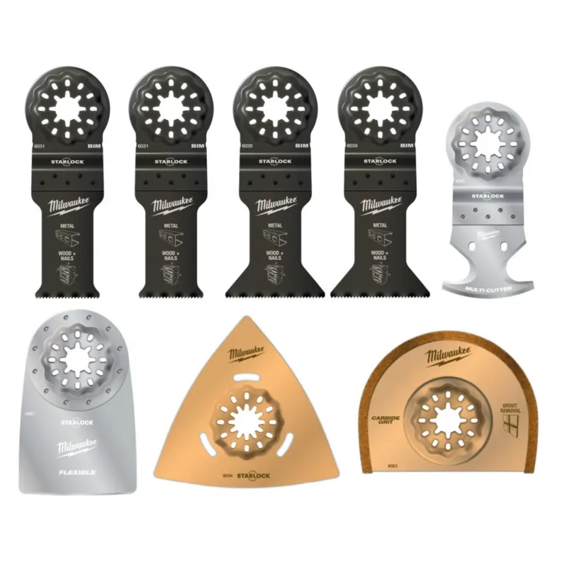 Milwaukee Set de 8 Lames spéciale rénovation pour outil multifonction STARLOCK (48906088)