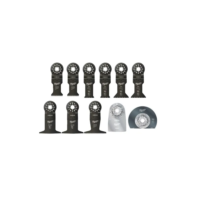 Milwaukee Set de 11 Lames usage général pour outil multifonction STARLOCK (48906090)