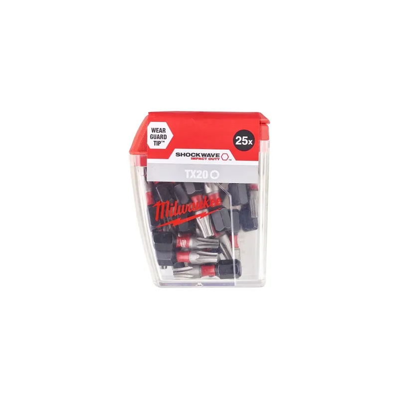 Milwaukee x25 Embouts Torx 20 de Vissage Shockwave 25mm (4932430875)