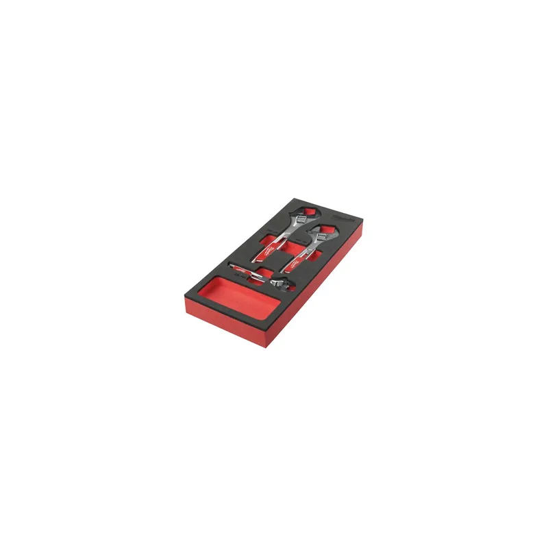 Milwaukee Jeu de x3 clés à molette avec module mousse pour servante d‘atelier (4932492397)