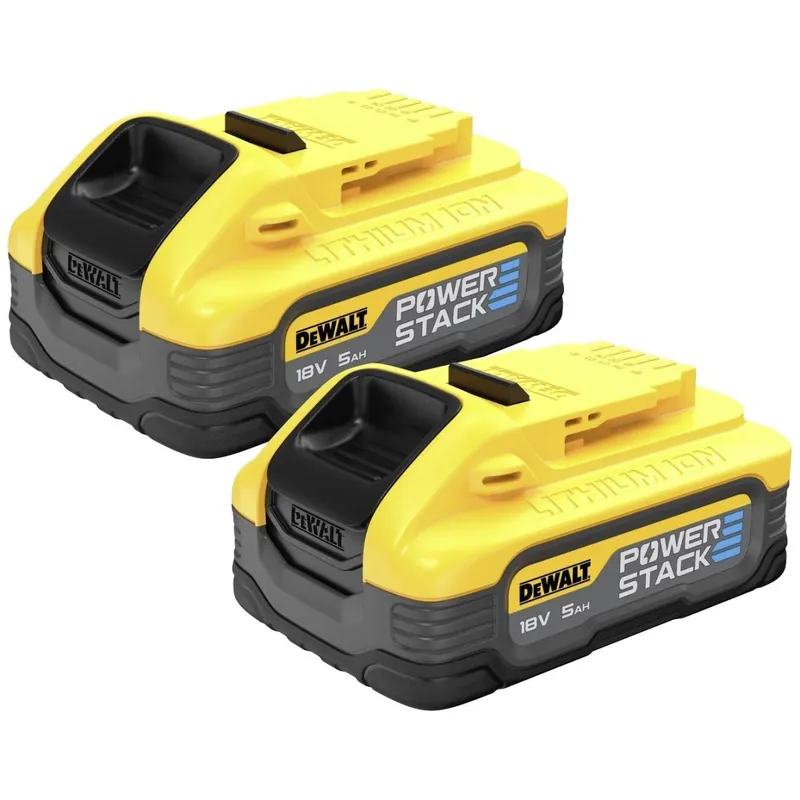 DeWalt Pack de 2 batteries DCBP518 18V POWERSTACK 5.0Ah Li-ion (DCBP518H2-XJ)