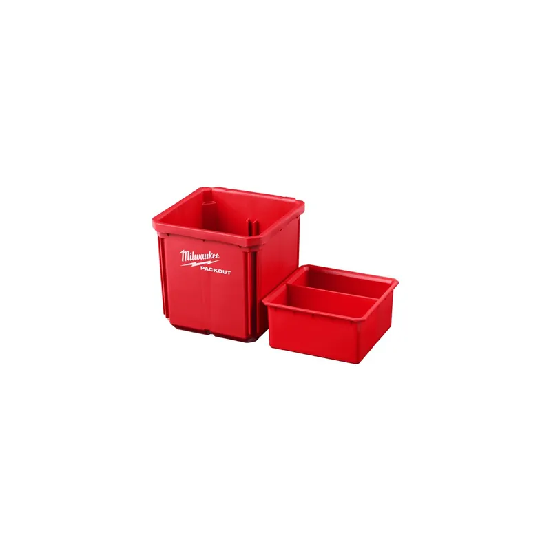 Milwaukee Lot de 2 conteneurs 10x10cm amovibles pour organisateur Packout (4932480698)