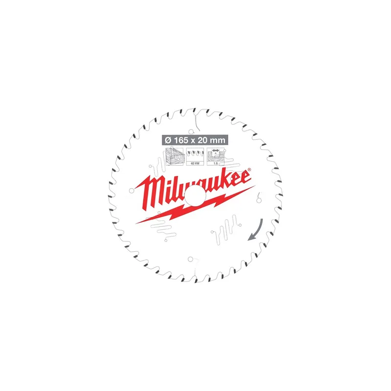 Milwaukee Lame de scie circulaire Bois Ø165x20x24Dts ATB (4932471931)