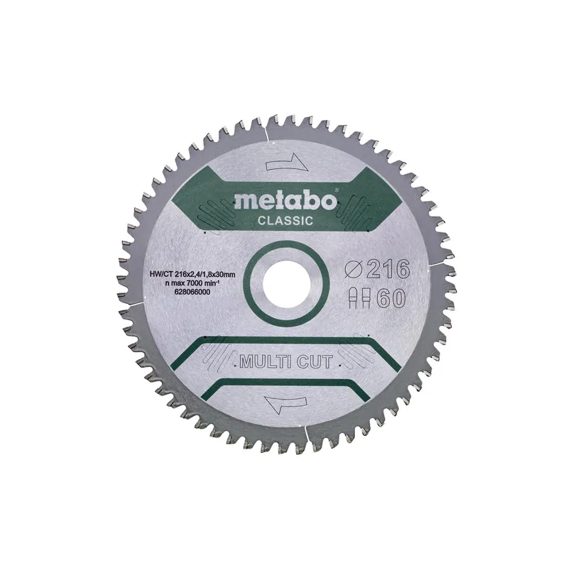 Metabo Lame de scie circulaire BOIS ø216x30 60Dts (628066000)