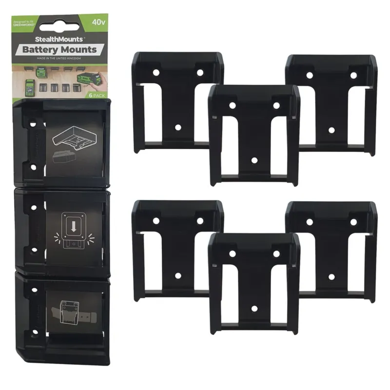 StealthMounts Supports de batteries Greenworks 40v 6-pack NOIR BM-GW40-BLK-6