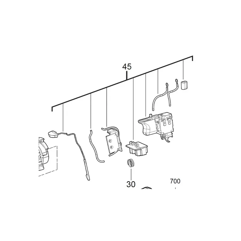 Milwaukee Interrupteur pour visseuse M18BPD, M18BDD (4931447951)
