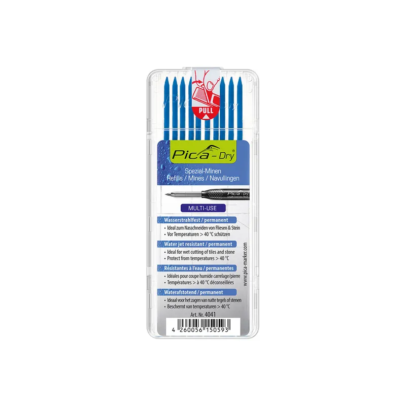 Pica DRY 10 Mines de rechange Bleu polyvalente & résistantes à l‘eau 4041