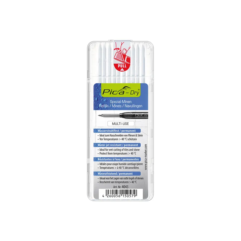 Pica DRY 10 Mines de rechange Blanc polyvalente & résistantes à l‘eau 4043