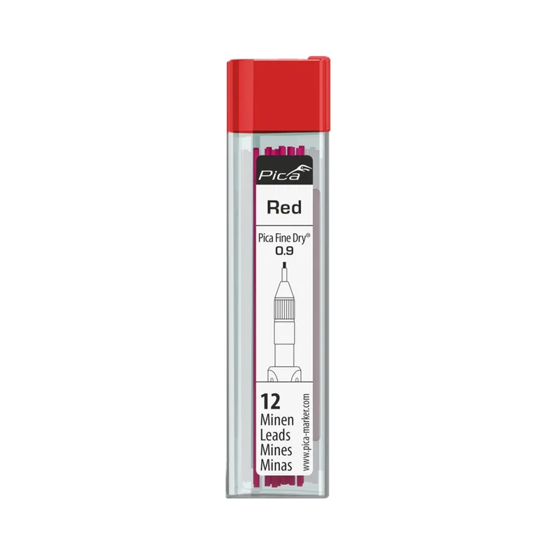 Pica Fine Dry Mines graphite rouge 0.9mm de précision 7031