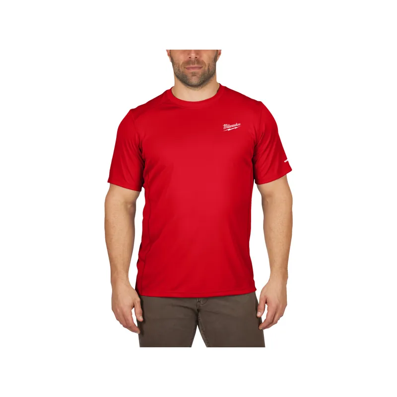 Milwaukee T-Shirt de travail léger à manche courtes Rouge "Workskin" (S/M/L/XL/XXL)